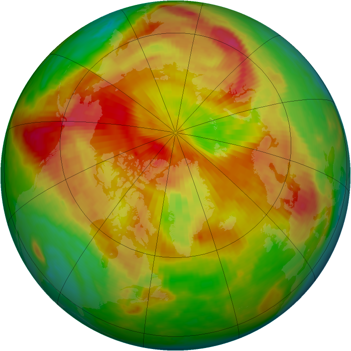 Arctic ozone map for 29 April 1985